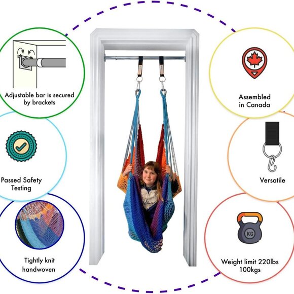 Rainbow Hammock Chair Doorway Swing DreamGYM DGTS77 - Picture 2 of 8